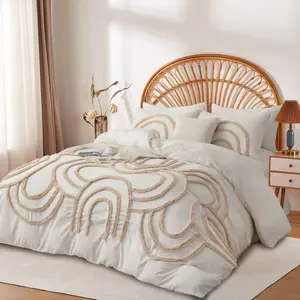 Bohemian Plush Bedspread Set, Zipper Closure, Includes 1 Quilt Cover and 1/2 Pillowcases, Soft Comfortable Bedroom Linen Set, Soft Bedding Set, Decorative Bedding Set, Microfiber Bedding Set