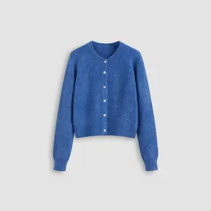 Cider [2 colors, size 2-10] Wool-blend Round Neckline Solid Button Knitted Cardigan