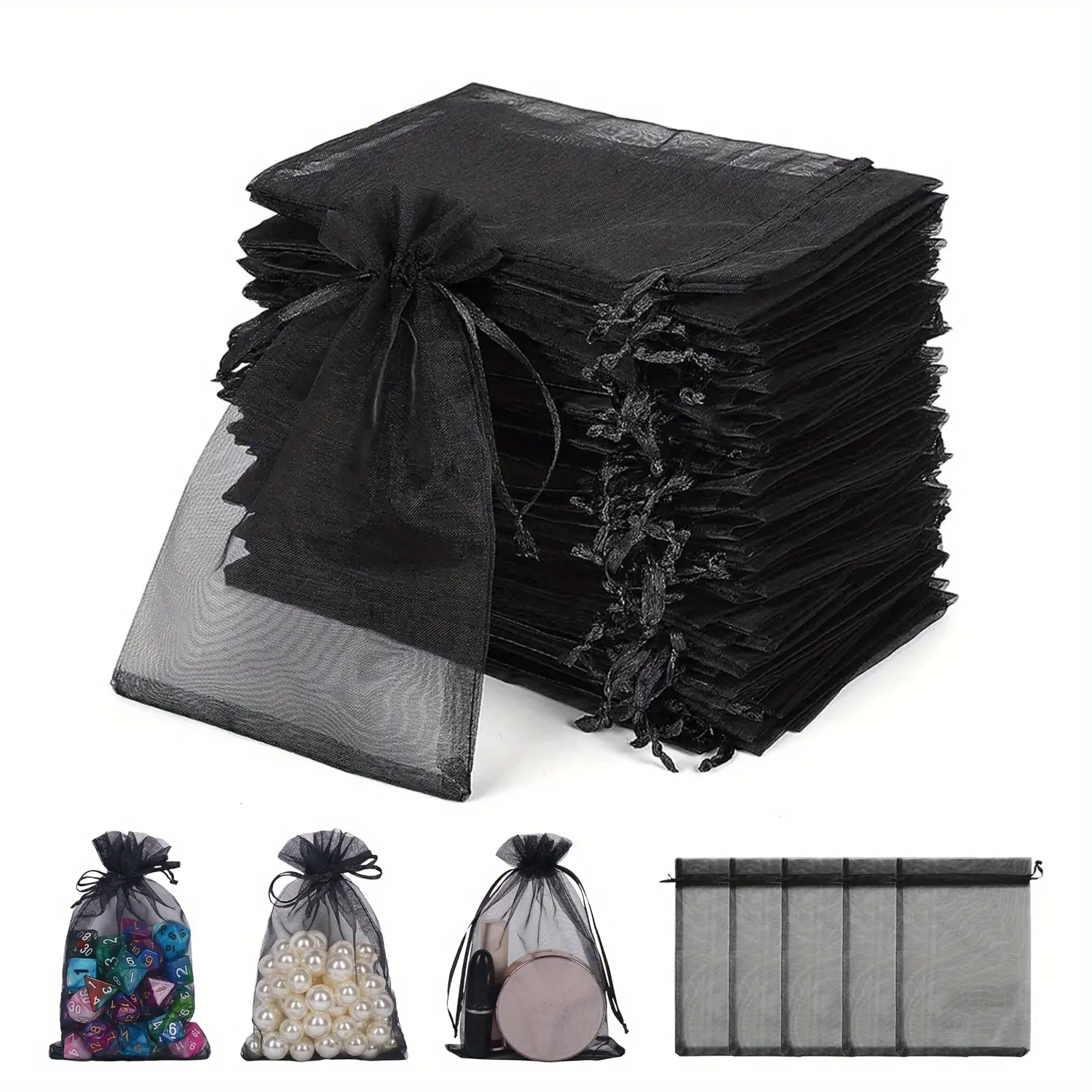 A Set of 200 Pcs Organza Gift Bags,4 x 6 inches Jewelry Pouches for Wedding Party Valentine's Day Christmas,Makeup Favor Bags,Net Goody Bags,Hand Tools Kits