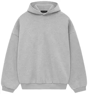 24 New Style Fleece Light Heather Gray Colorway Oversized Pullover Hoodie Heavyweight Unisex Cozy Streetwear Cropped Fit Sweatshirts
