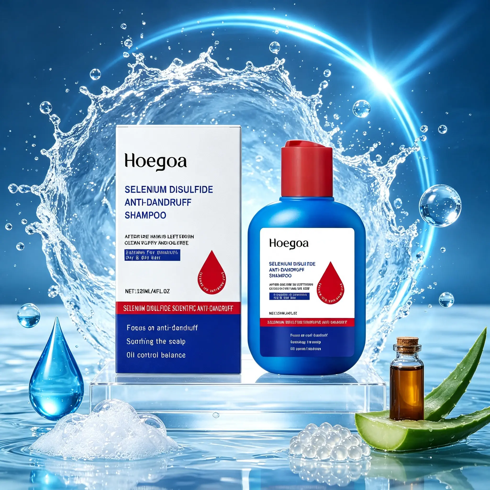 Selenium Disulfide Shampoo by Hoegoa | Anti-Dandruff Daily Hair Cleanser for Oily & Dry Hair | Flaky Scalp Relief with Fresh Oil-Free Finish | 120ml Dandruff Care Wash