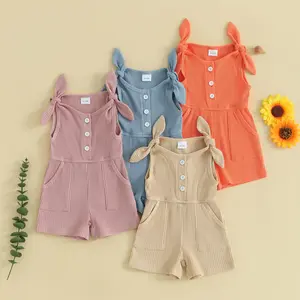 Bubble Baby Toddler Girl Clothes Baby Summer Sleeveless Clothing Cute Halter Romper  Jumpsuit Summer Clothes Set 1-5T