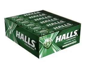 Halls Green Yerbabuena Spearmint Flavor Mexican Candy (12 pack) Extra Strength