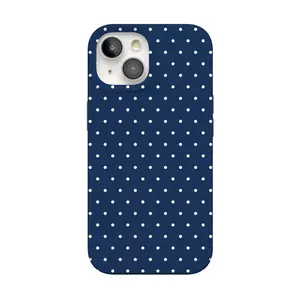 Casely iPhone 15 Plus Case | On the Dot | Navy Polka Dot | Compatible with MagSafe | Classic Ultra Thin Design