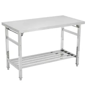 24 x 48 Inch Stainless Steel Folding Work Table – NSF Commercial Heavy Duty, Adjustable Undershelf, Collapsible for Compact Storage