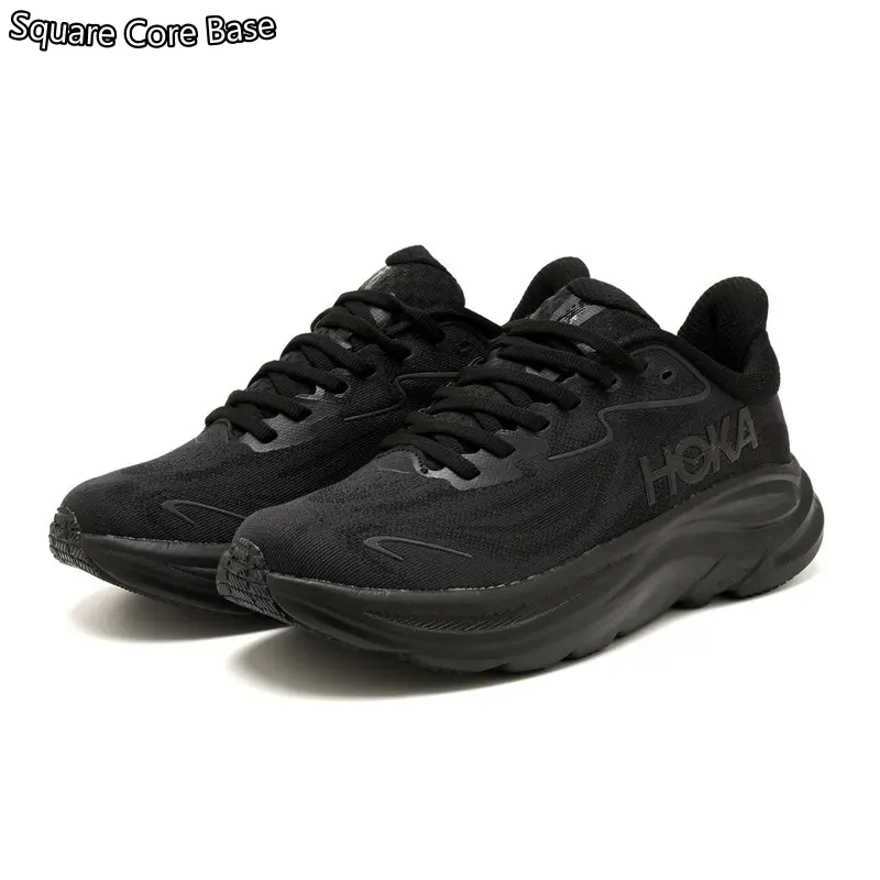 Triple Black Chunky Sneakers – Seamless Knit Fabric, Memory Foam Insole & Non-Slip Rubber Outsole, Minimalist Streetwear Style Perfect for Urban Commute & Light Jogging