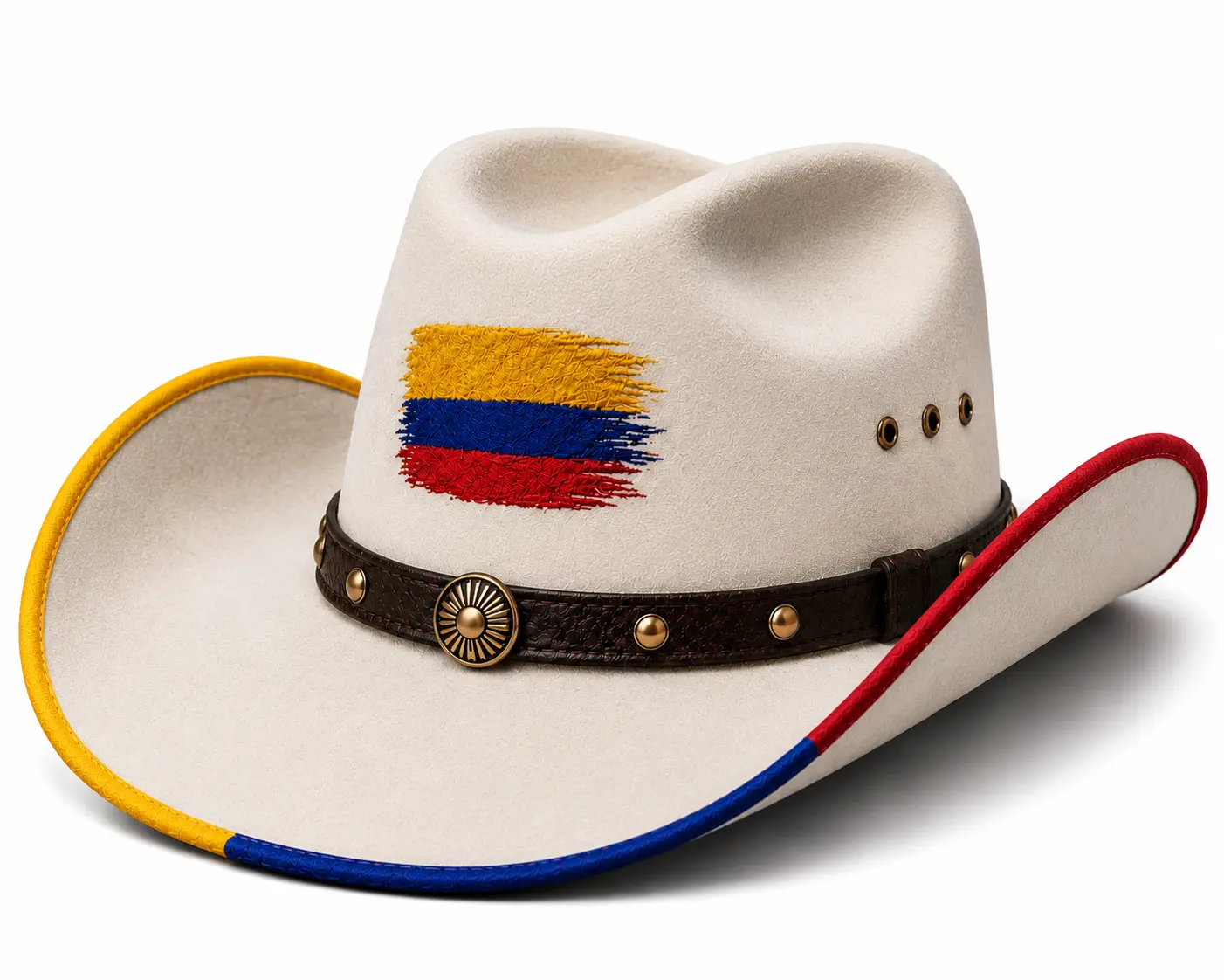 Modern Tri-Color Cowboy Hat, a Lightweight Thematic Design for a Vibrant and Fearless Look - For Evening Parties and Casual Wear