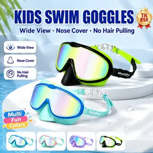 [summervibes] Sharkite Kids Swimming Goggles 2 Pack Anti-fog Anti-UV Wide View Kids Swimming Goggles 3-15 years old Swim Glasses for Boys and Girls for Lake,Beach, Summer Party, Swimming pool,summerwins,bathingsuitwomenset