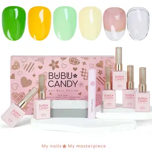 Exclusive to cecypatry 6PCS Bright Spring Days Gel Nail Polish Set, HEMA-Free & TPO-Free Vibrant Solid Colors with Base & Top Coat, 15ml Each, Salon-Quality Long-Lasting DIY Manicure Kit #