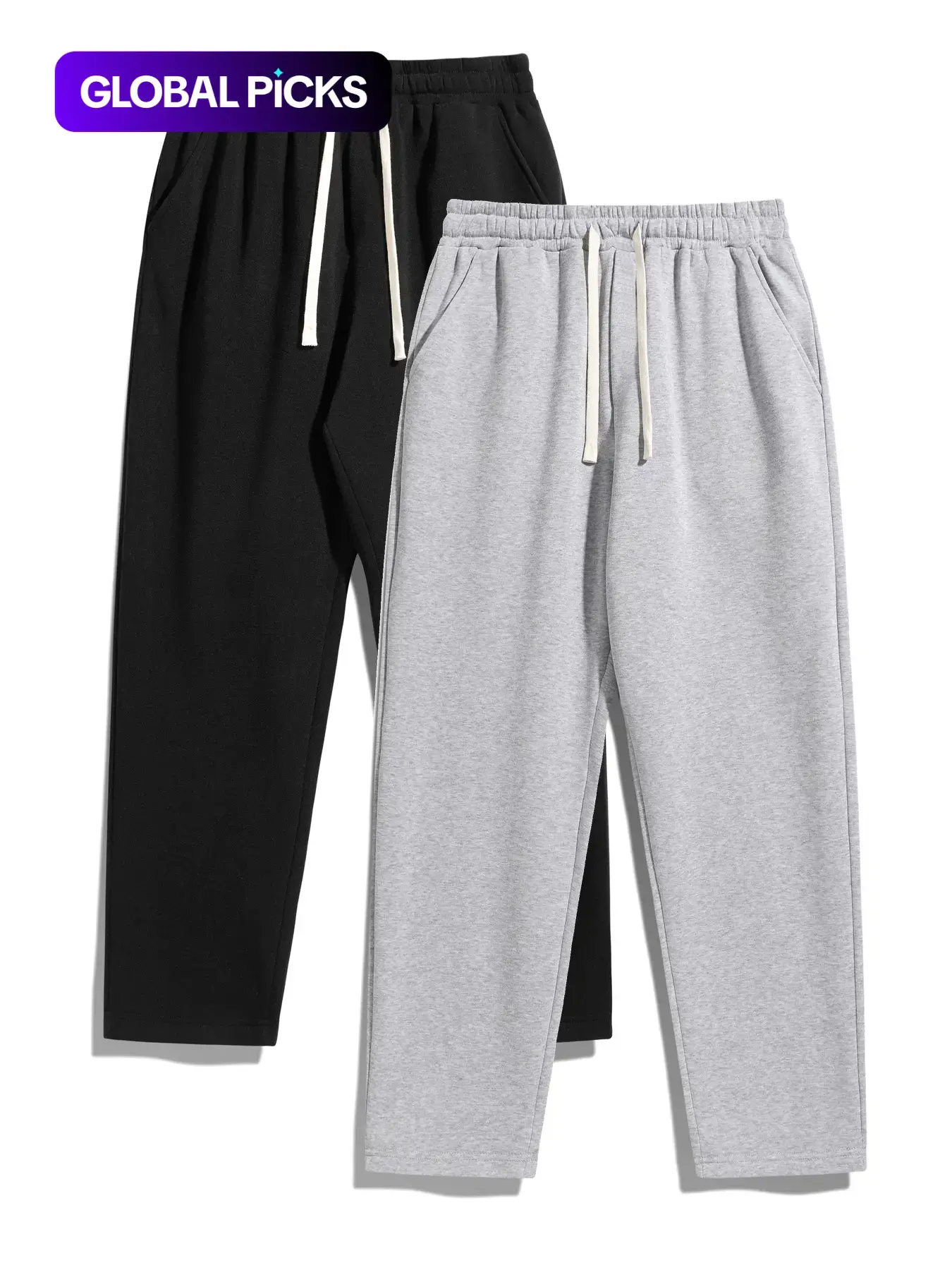 Men's Solid Thermal Lined Pants with Drawstring Waist, Comfy Cozy Regular Fit Straight Leg Trousers for Fall & Winter, Men's Bottoms for Daily Wear Thermal Menswear Fitted Clothing