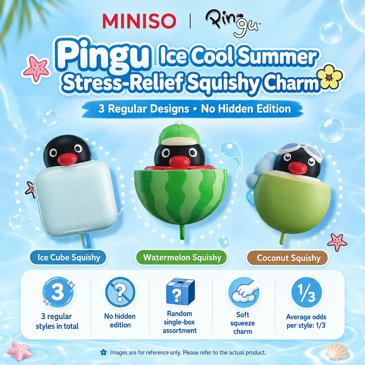 PINGU Cool Summer Squishy Charm Blind Box Soft Squeeze Fidget Toy Keychain Cute Penguin Pendant Aesthetic Backpack Decor Gift For Teens And Cartoon Collectors, Back To School