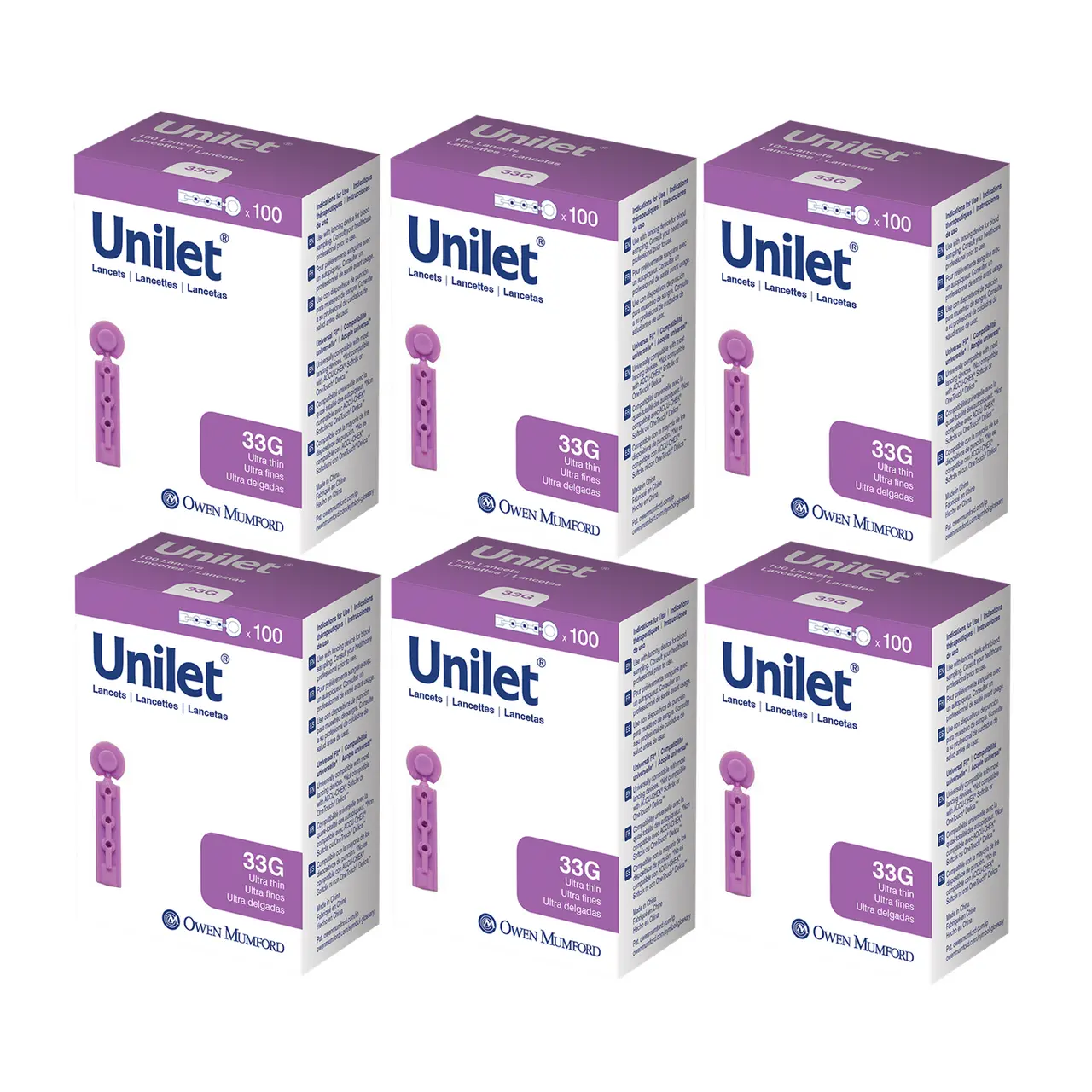 Unilet Micro Thin 33G - 100 Ct - (6 Pack) Unilet Micro Thin 33G - 100 Ct - (6 Pack)