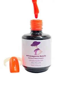 Extravaganza Beauty Orange Neon Gel Nail Polish 15ml UV LED Soak Off for Long Lasting Wear & Versatile Use Vibrant Neon Finish, Manicure, Nail Art