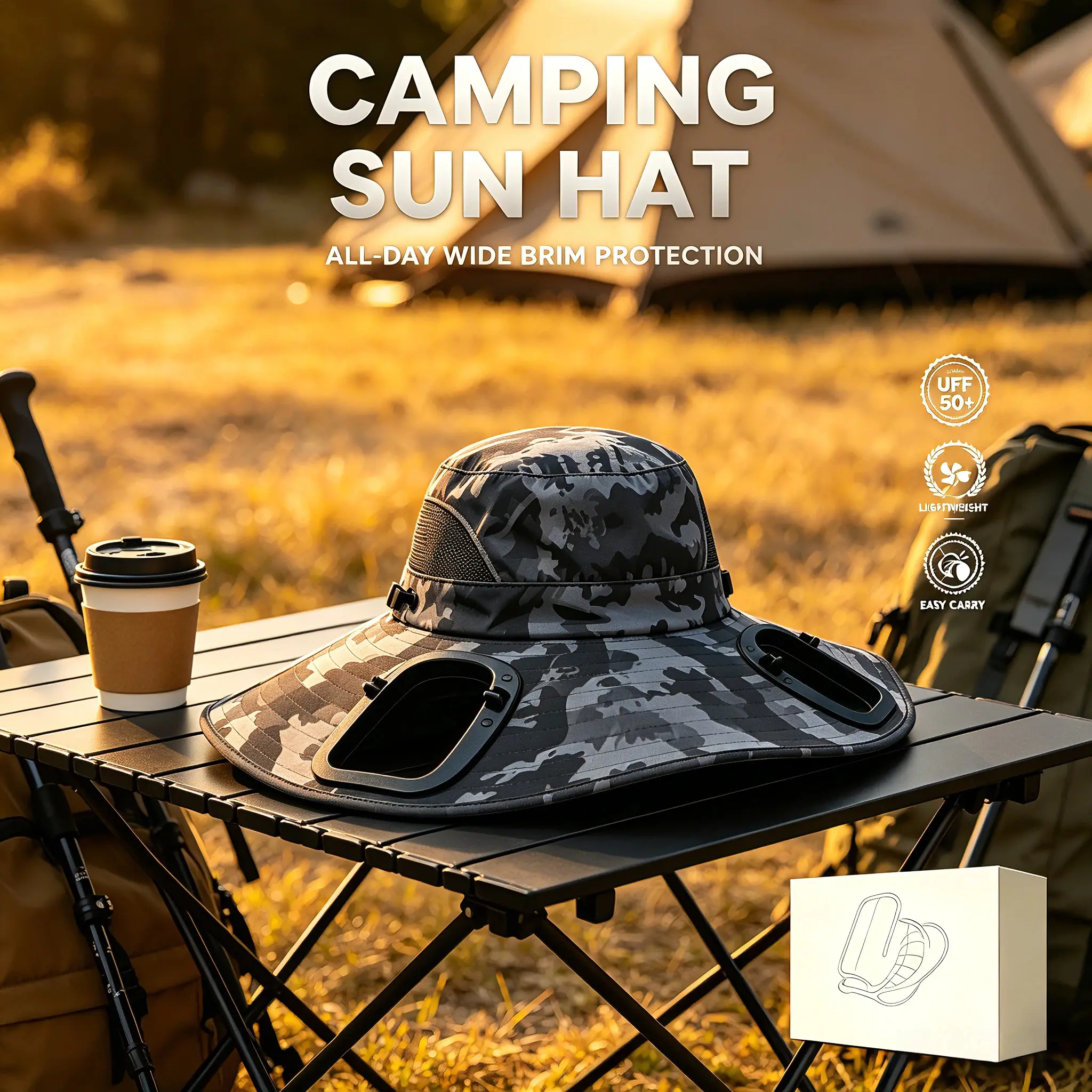 Extra Wide Brim Sun Protection Fishing Hat with 2 Built-in Fans, Solar Powered Portable USB Cooling Safari Cap for Gardening Outdoor Work