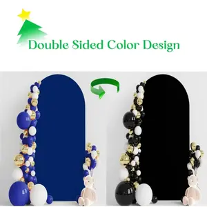 Colorblock Wedding Arch Set, Nylon Background Wall Kit, Perfect for Weddings Birthdays Banquets Ceremonies, Royal Blue and Wedding Party Backdrop
