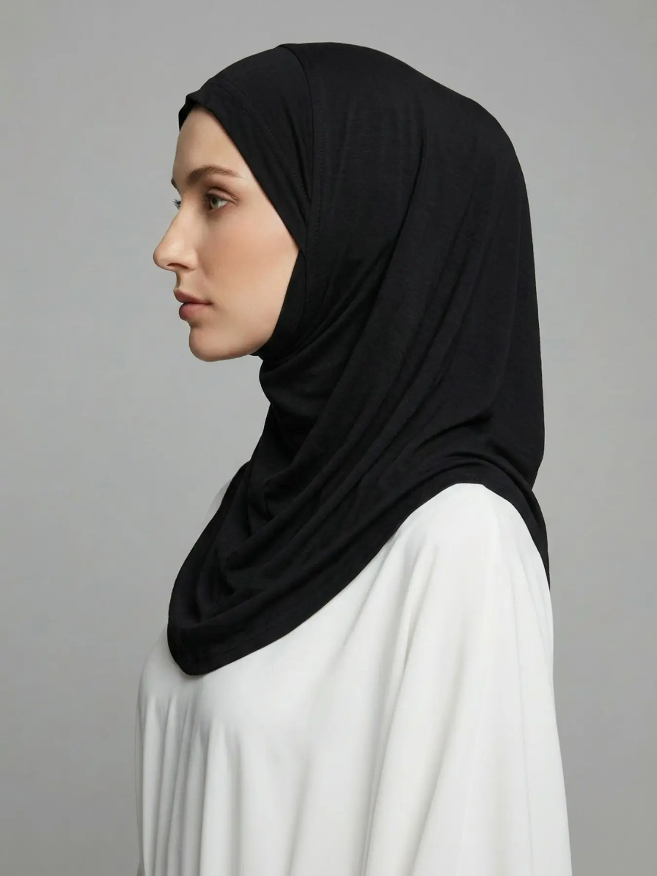 1pc Modal Hijab Caps, Jersey Wraps for Women, For Muslim Solid Color Basic Underscarf, Casual Sporty Style Workout Hijab, All Seasons Abaya Accessories