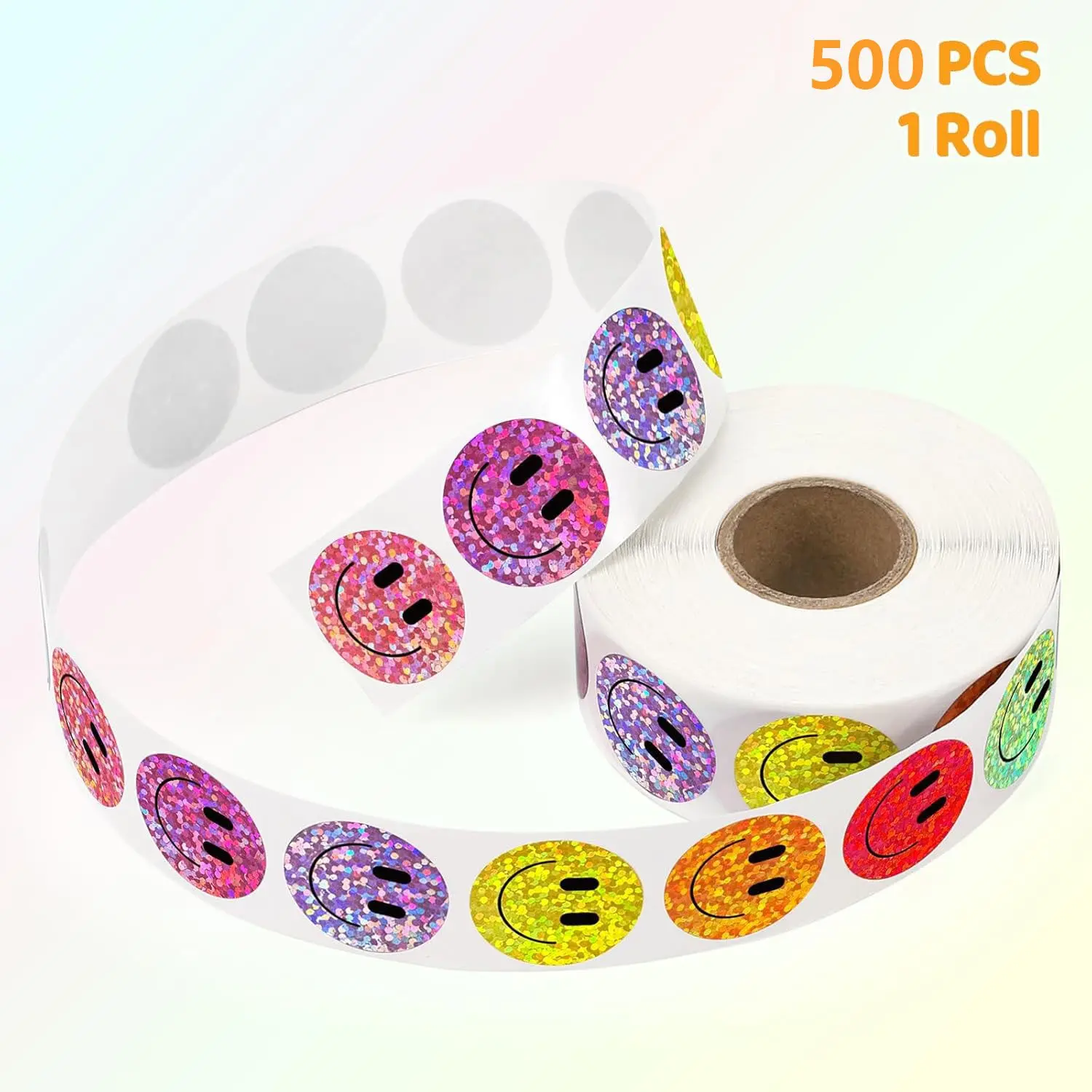500pcs Smile Glitter Star Stickers Colorful Shiny Happy Reward Stickers for Christmas Halloween Summer Winter Valentine's Day New Year Easter Gift