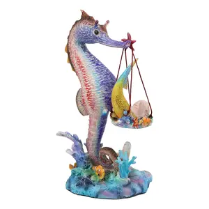 Ebros Sheila Wolk Ocean Mer Birth Baby Merboy Rainbow Seahorse Delivery Statue 9.25" Tall Mythical Fantasy Siren Mermaid Mermaids Merboys Seahorses Nautical Themed Decor Figurine