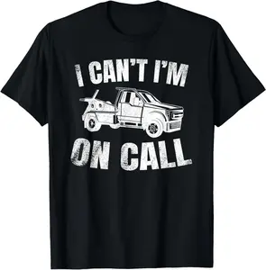 Women's 100% Cotton Short Sleeve Round Neck Streetwear T-Shirt - Thin Yellow Line Tow Truck Driver Graphic, Vintage Distressed Style, Everyday Fit, Love-Inspired Casual Tee G603219-Black,summervibes