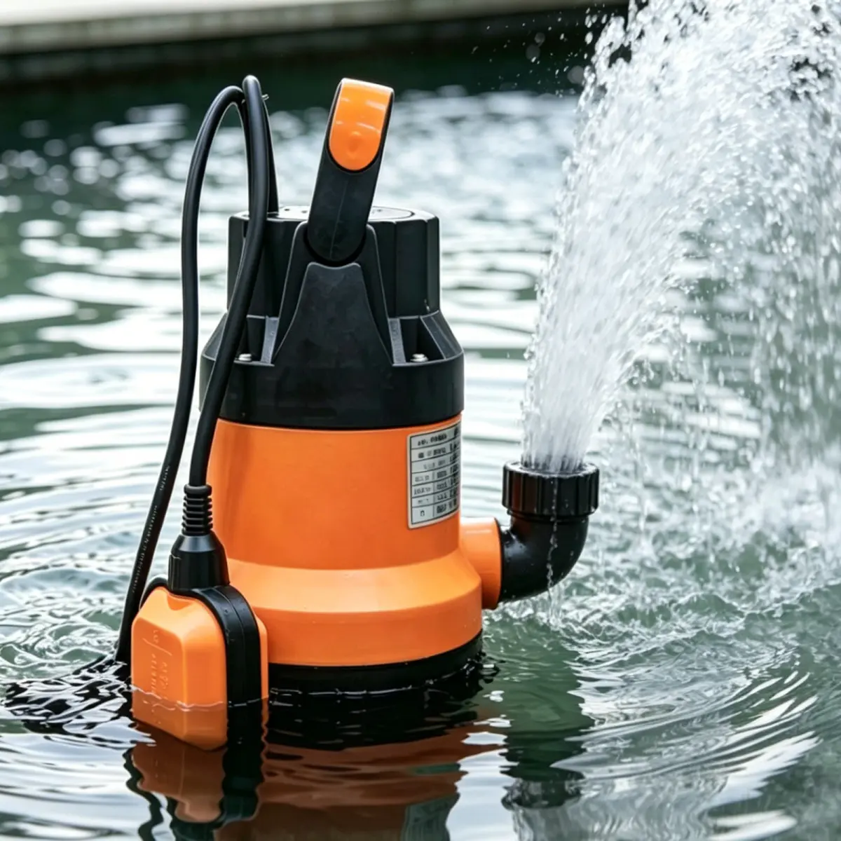 Submersible Water Pump with Auto Float Switch, High Efficiency Heavy Duty Dirty Water Utility Pump, Portable Electric Indoor Outdoor Sump Drainage Pump for Basement Cellar Garden Pond Swimming Pool Flood Water Removal