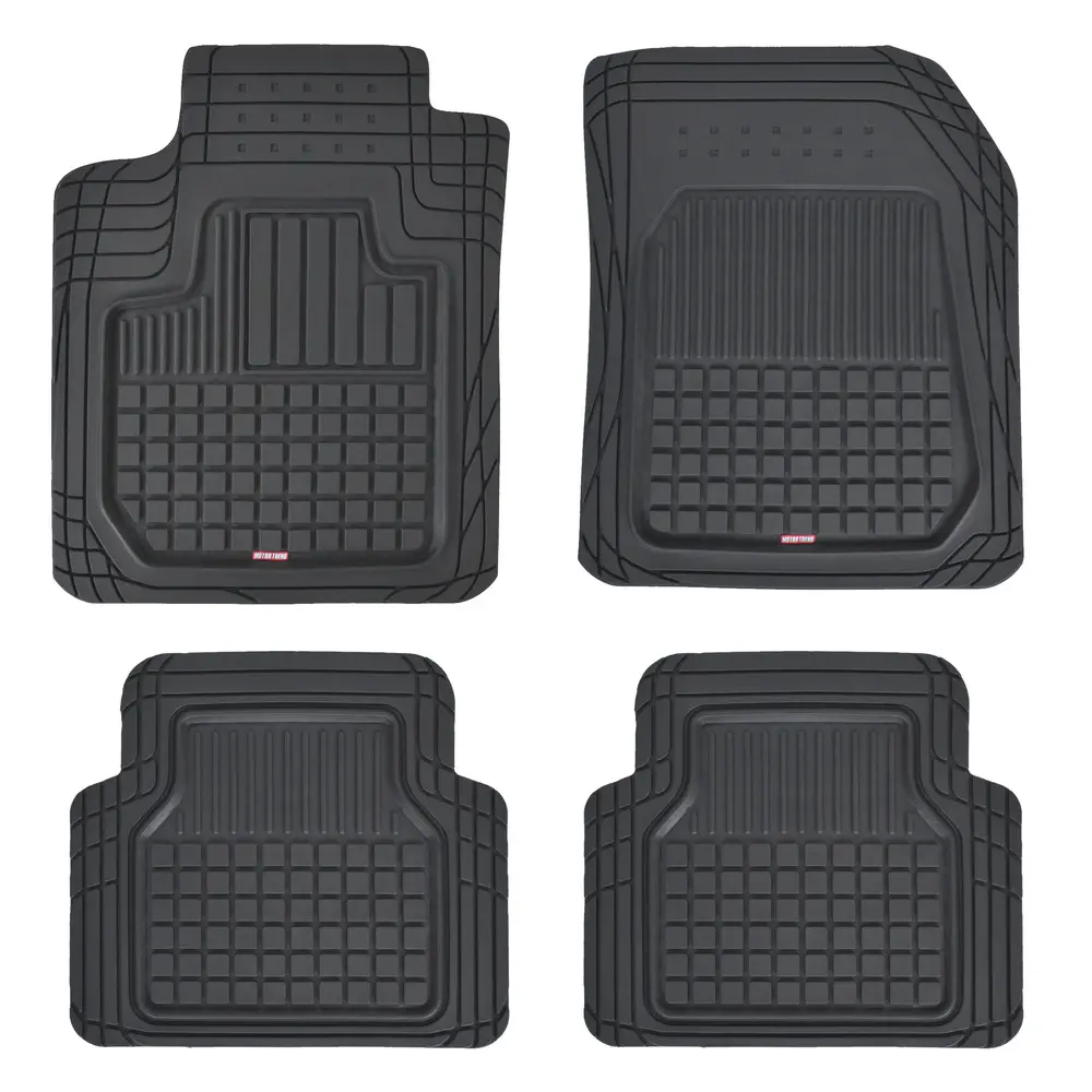 Motor Trend Flextough Semi-Custom Fit Car Floor Mats For Coupe Sedan Van SUV & Truck - Odorless Heavy Duty Rubber Floor Liners 4 Pieces Set - Trimmable (Black) (MT180)