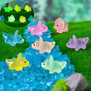 Cute Mini Dinosaur Shaped Resin Ornaments, 20pcs/50pcs Luminous Mini Dinosaur Decoration, Micro Landscape Decorations, Luminous Small Dinosaur for Fish Tank & Vase Filling