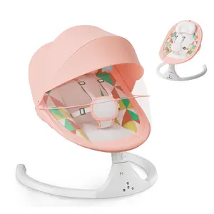 Electric Baby Swing with 5 Sway Speeds, Remote Control, Bluetooth & Music Features for Indoor/Outdoor Use ,baby Bouncers, Rocking Motion