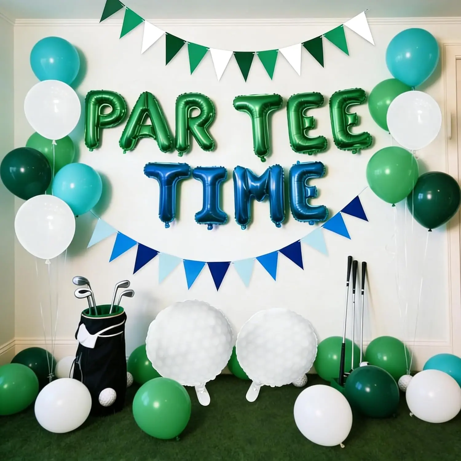 Let's Partee Time Golf Party Decorations Golf Balloons Banner Sport Themed Party Supplies Pink Balloons for Womens Birthday Baby Shower Bridal Shower Retirement Decorations