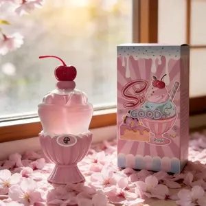 Cute Ice Cream Sundae Perfume for Women Pink 100ml - Exotic Fruity Floral Scent, Juicy Sweet Notes, Premium Middle Eastern Fragrance for Her