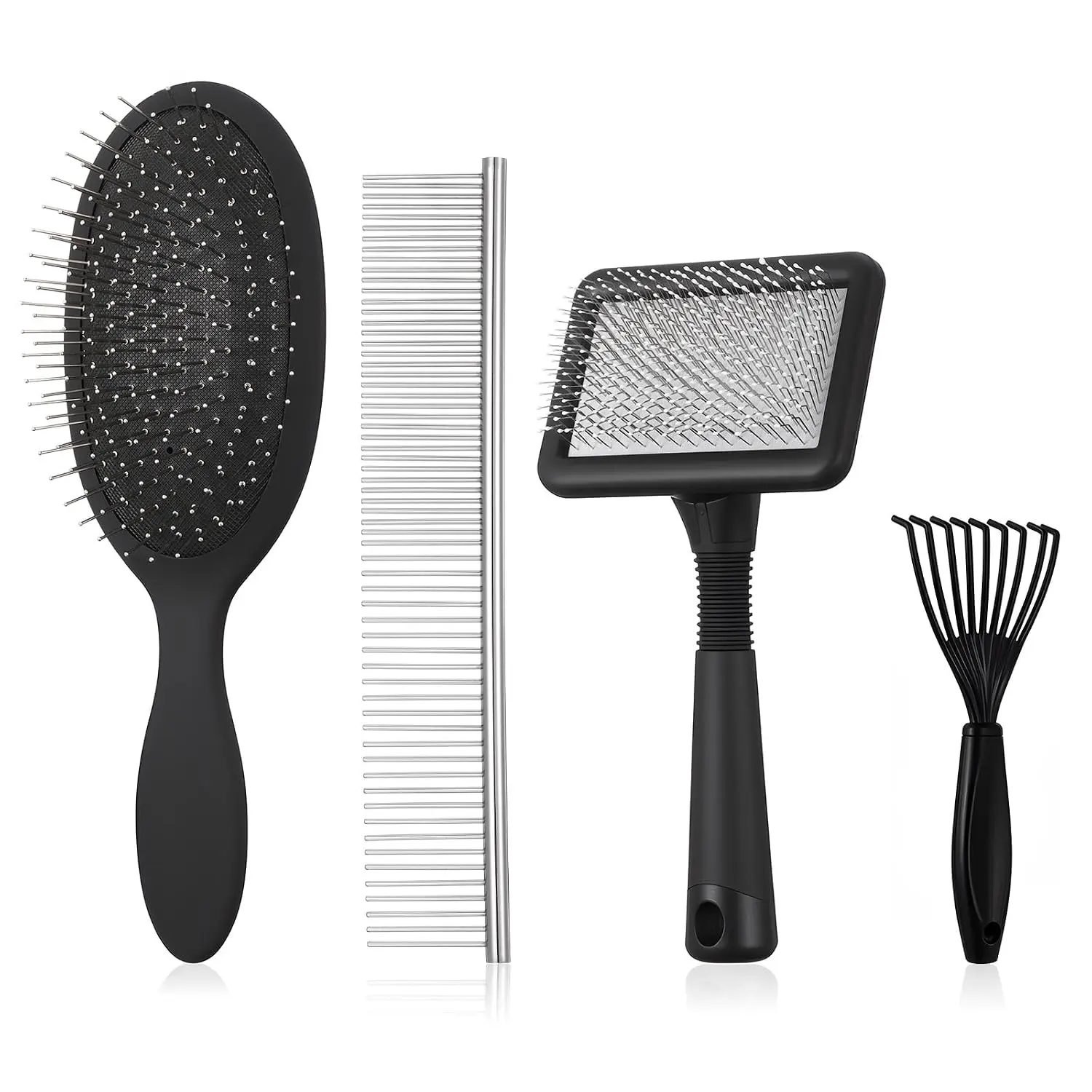 ESSCO FOR YOU Slicker Brush for Pets Dog Grooming Brushes Kit, Long Pin Brush Metal Comb for Long Haired Dogs and Cats to Effectively Remove Tangles, Knots and Mats