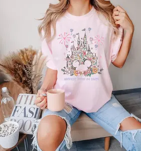 Happiest Mama on Earth Shirt, WDW Castle Floral Shirt, Vintage WDW Shirt, Magic Kingdom Shirt