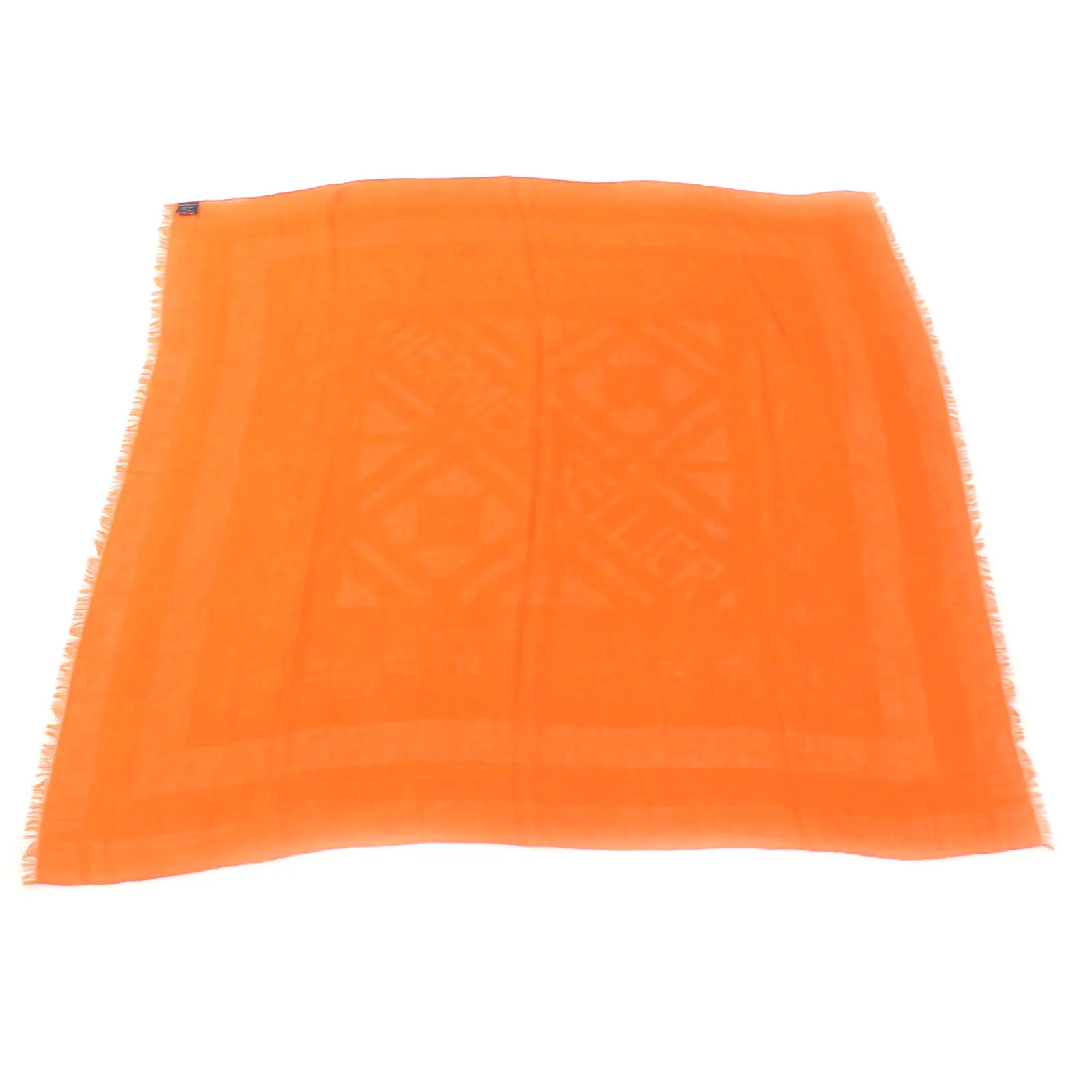 Pre-owned HERMÈS Cashmere Small Leather Goods Hermes Jacquard Serie Scarf