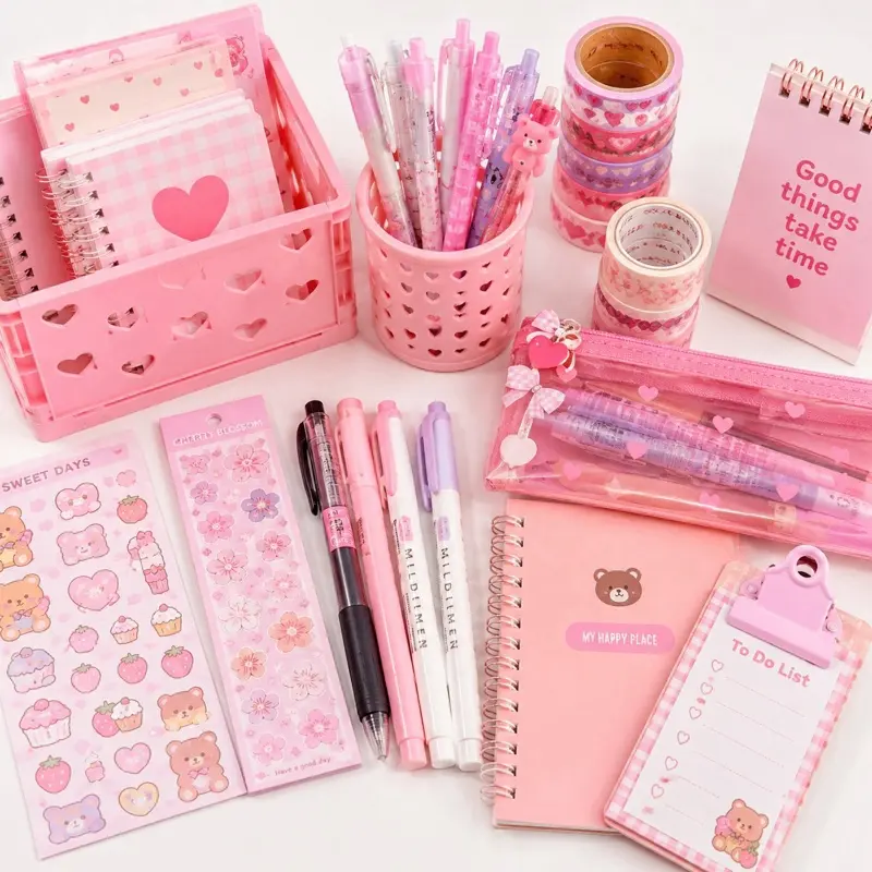 10-Piece Mini Stationery Bundle with Pens, Stickers and Cute Desk Supplies