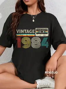 100% Cotton Vintage 1984 Classic Birthday 1984 Cassette Tape Vintage T-Shirt