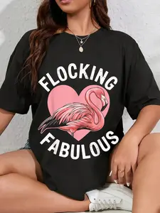 100% Cotton Flocking Fabulous Funny Flamingo T-Shirt Pink Flamingo Funny Animal For Flamingo Lover Men Women Tops