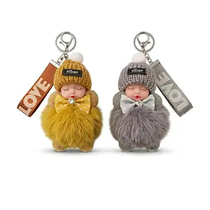 2 Pack Cute Handmade Soft Doll Keychain Plush Charms for Bag Phone Car Keys, Perfect Gift for Women & Girls