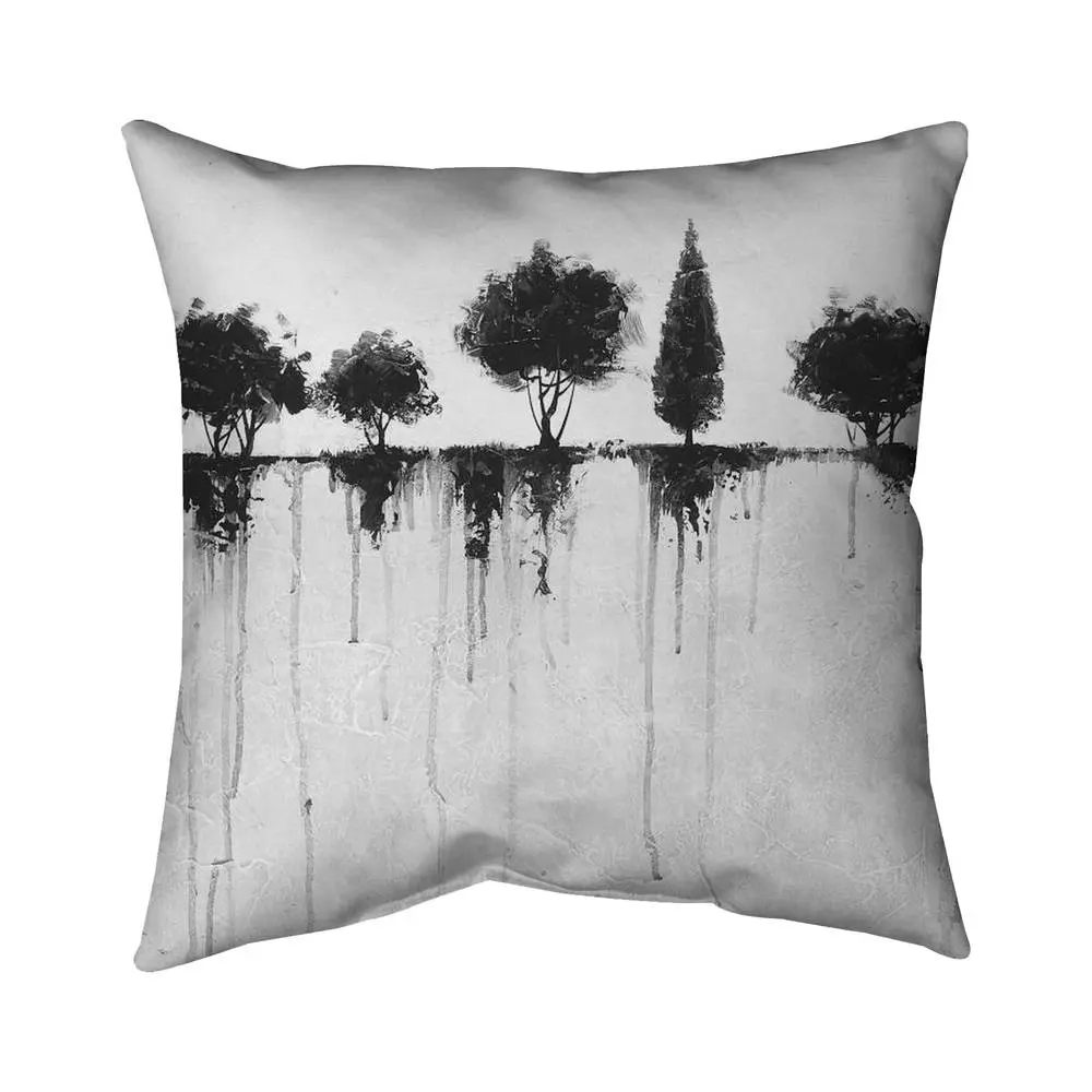 360 Stand 16x16 in. Spun Polyester Abstract Black Trees Pillow - Durable Soft Waterproof Polyester Cushions, UV Protected, Nature Motif, Industrial Bedroom Decor Indoor Textile Soft Furnishing, Durable Cushions, Soft Cushion
