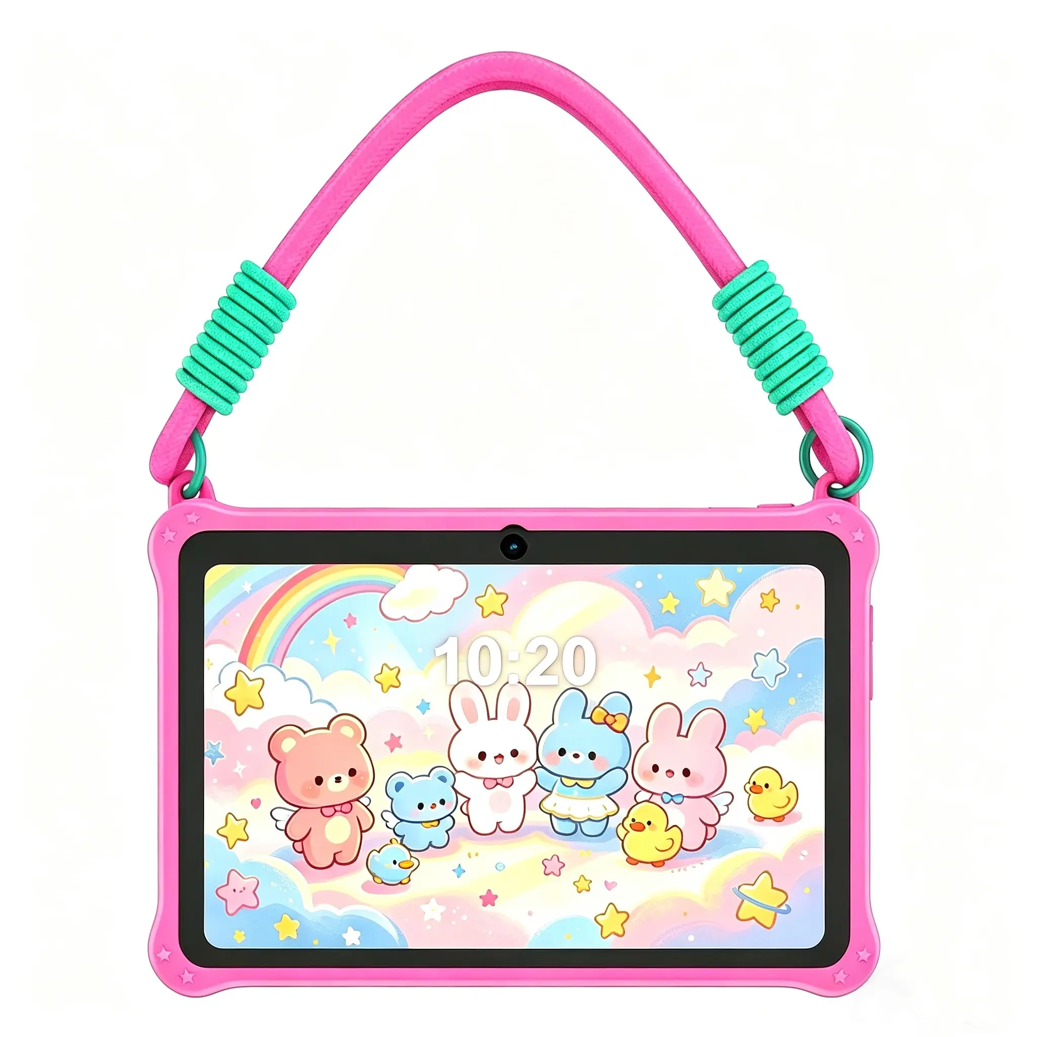 Q16 7 Inch Android Os Tablet for Kids, 4g+64g Memory, 2.4g WiFi, Dual Camera, Shockproof Case, Educational Device, Gift