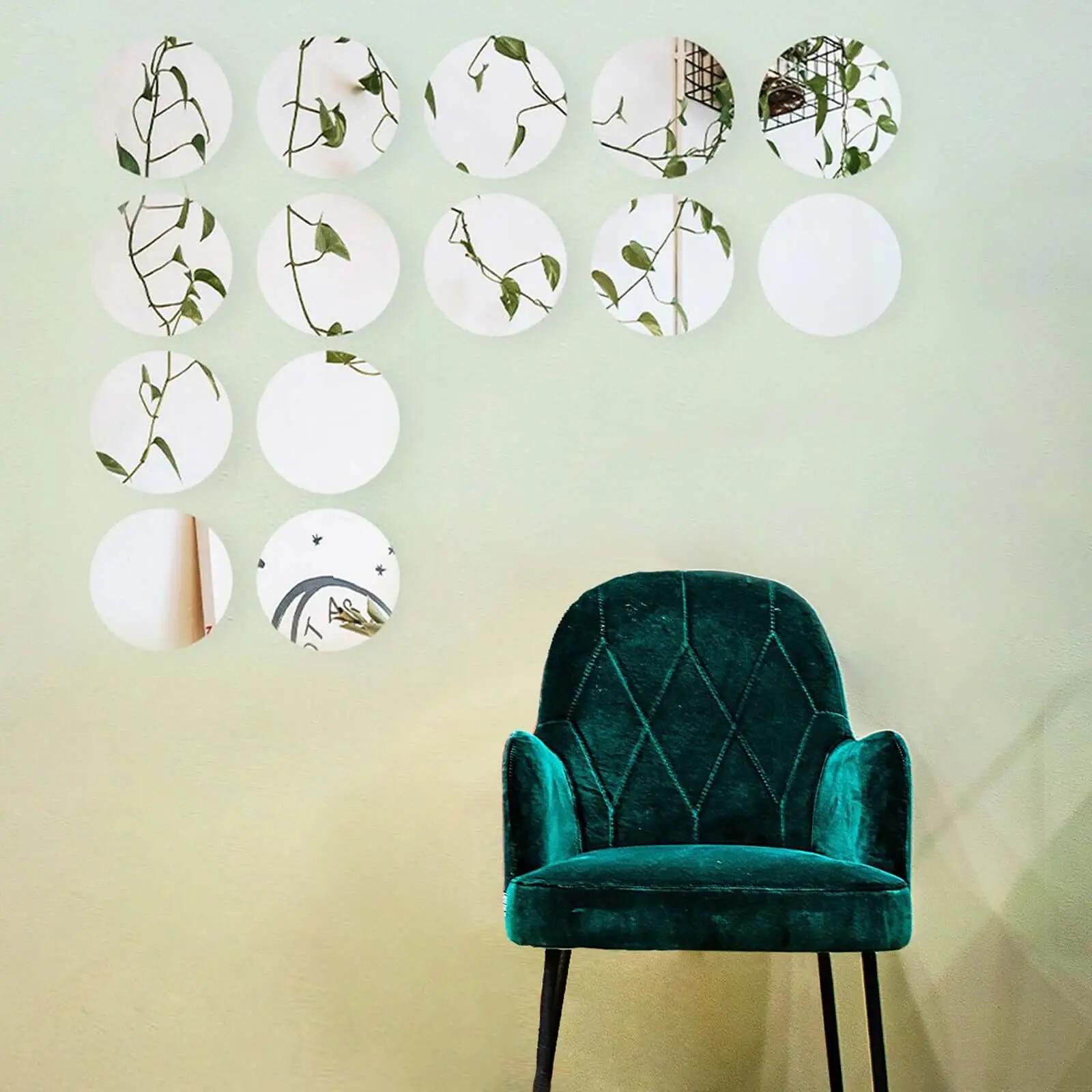 12 Pack Round Acrylic Mirror Wall Stickers, Removable Wall Decals For Home Decor - 8"