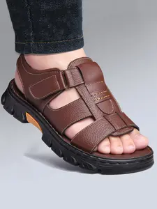 Spring Summer New Middle Aged Men's Sandals, Artificial Leather, Round Toe, Medium Width, Less Than Ankle Height, Casual Style, Footwear, Shoe, Casual Beach Shoes