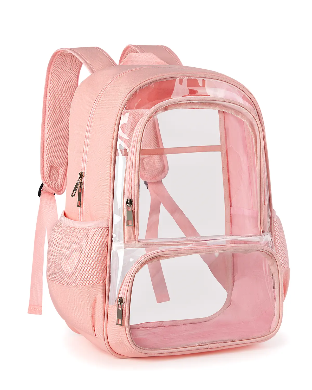 Clear Transparent Backpack, Heavy-Duty PVC & Fabric Bookbag, Large Capacity Unisex See-Through Backpack for School, Travel, Concerts, Security Checks
