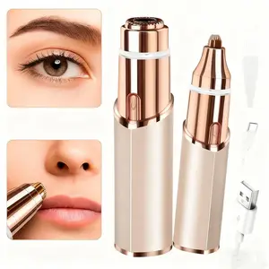 Electric Eyebrow Trimmer - 2 in 1 facial & eyebrow hair trimmer,Lip Facial Body Hair Removal Tool,Portable Mini Shaver for Eyebrows, Lips, Nose & Body Hair Gentle