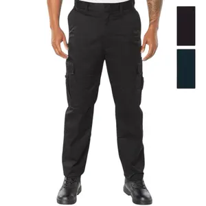 ROTHCO Deluxe Men's Plain Cargo Utility EMT Emergency Medical Technician Paramedic Work Pants - Black, Navy Blue, 32 In, Cotton-Polyester Blend, Durable, Uniform with Pockets, Zipper