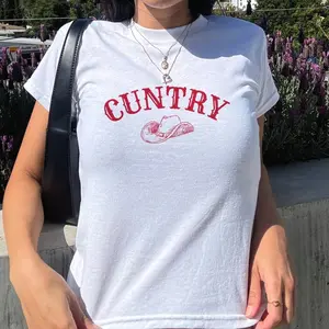 Y2k Baby Tee Cuntry Western Shirt Funny Cowgirl Graphic Crop Top Retro Adult Humor Tee Cute Sarcastic Rodeo Aesthetic Funny Western T-shirt