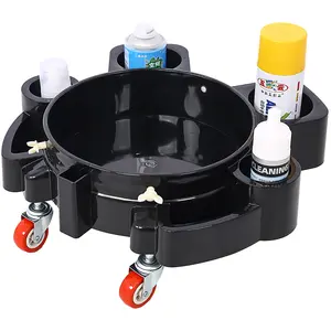 Bucket Dolly 5 Gallon Rolling Dolly with 5 Swivel Casters Removable for Car Wash Professional Detailing Smoother Maneuvering Car Washing