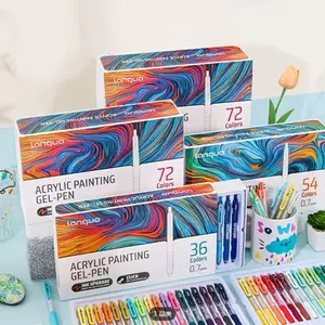 Languo 2026 Press-On Acrylic Painting Gel Pen Set, 0.7mm Tip, Rich Colors, Stackable, Ideal for Journaling, Coloring, Drawing, Art Supplies, Acrylic Paint Markers