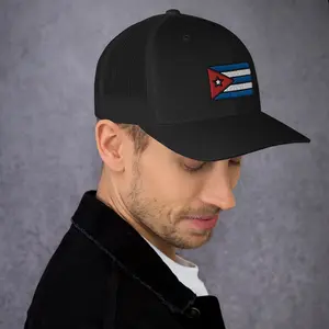Gorra estilo camionero unisex con bandera de cuba - hats trucker cuban