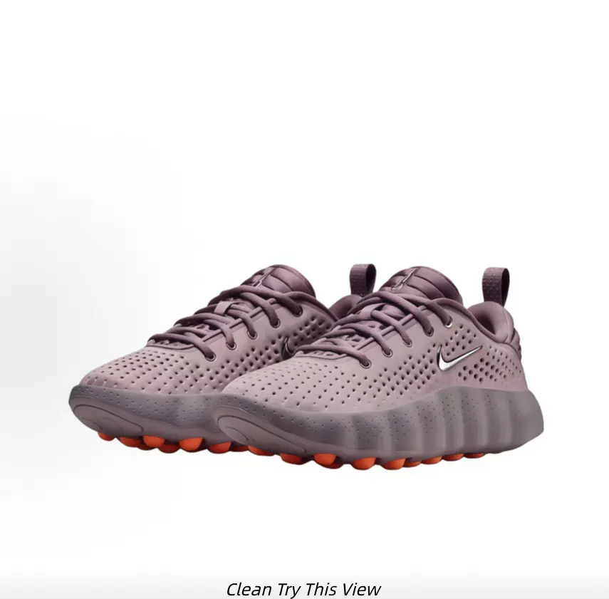 Unisex Dusty Mauve Pink Perforated Breathable Mesh Casual Sneakers Thick Wavy Shock Absorb Foam Platform Sole Orange Dot Massage Anti Slip Insole Lightweight Quick Dry All Day Walking Jogging Workout Outdoor Daily Trainers For Men Women