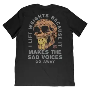 I lift weights because it makes Sad Voices go away Tee Collar Cotton Top Jersey Menswear