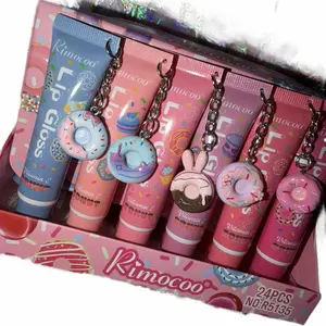 6pcs Lip Gloss Set with Charms in 6 Different Ones Vitamin E Infused Lip Care  Makeup glass Hydrating Liquid Lip Gloss Glass Lip Glaze Set Cute Glass Lip Glaze Berry Pink glossy Fruit Flavored Transfer-Proof Lip Gloss Set lippy Lipgloss